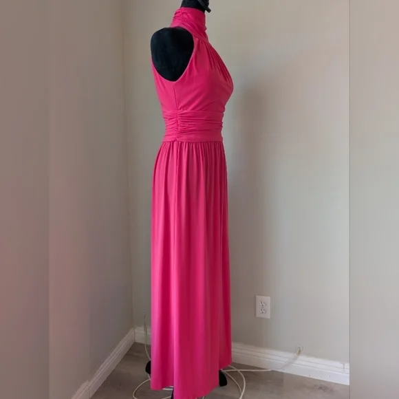 Eliza J High Neck Sleeveless Long Dress in Coral Pink Size 4 - Picture 12 of 14